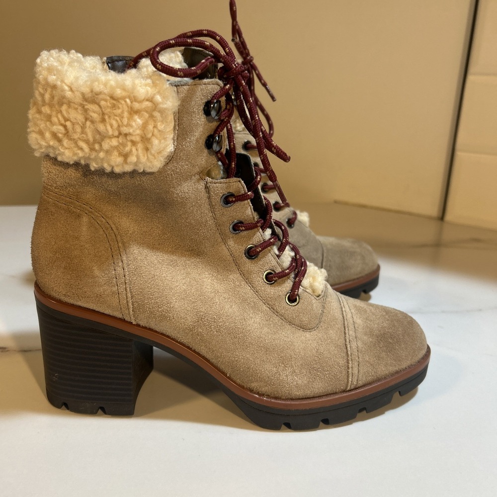 Naturalizer Women's Varuna2 Beige Suede Winter Booties Size‎ 9 New